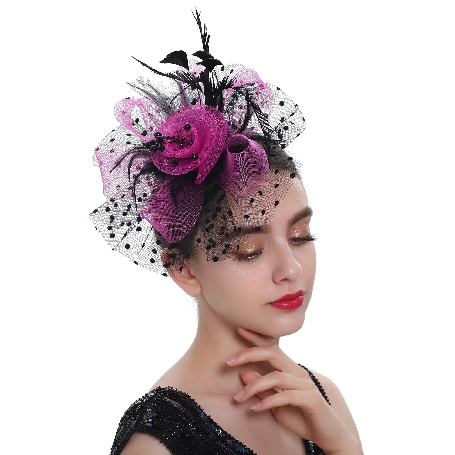 Chapeau Bibi dentelle et fleurs