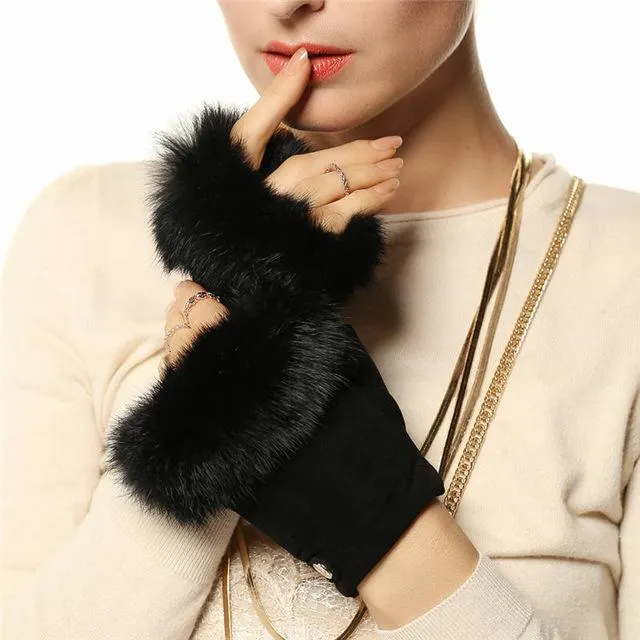 Gants mode réel en cuir véritable daim