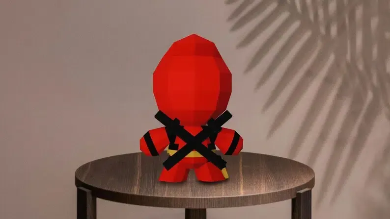 Papercraft de bébé Deadpool en origami 3D – Image 4