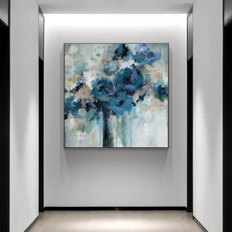Tableau Abstrait Bleu Canard – Image 3